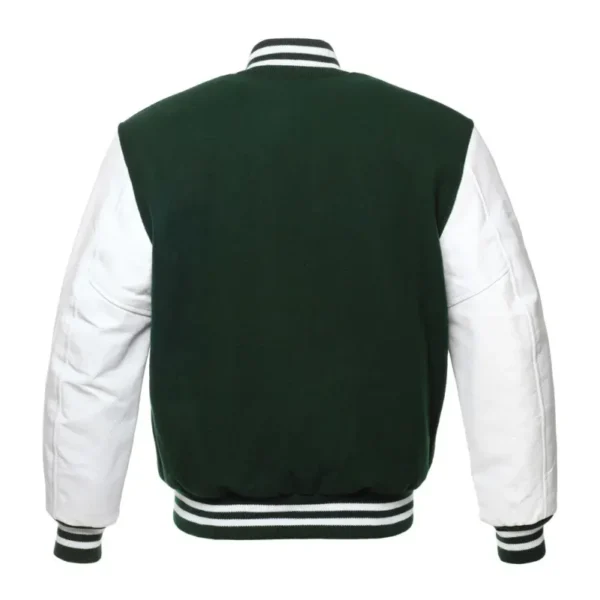 Forest and White Varsity Jacket - Image 3