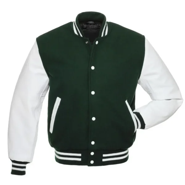 Forest and White Varsity Jacket