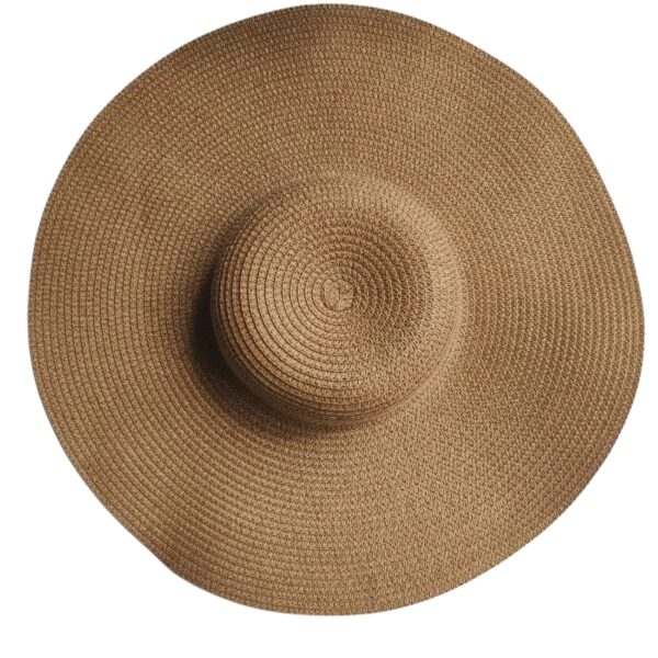 Brown Big Brim Bucket Hat