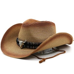 Khaki and Rust Red Denim Bucket Hat