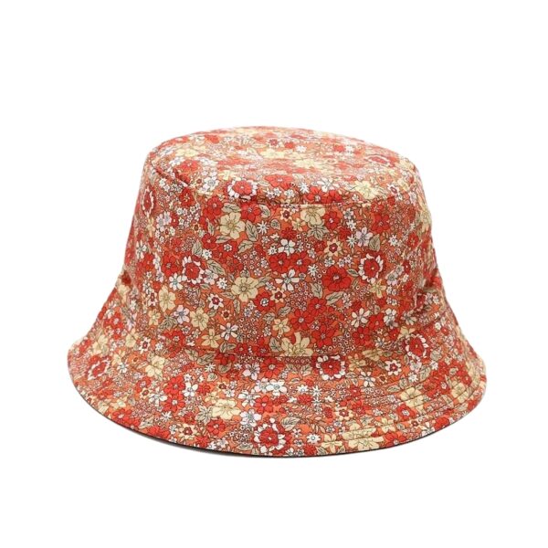 Orange Printed Bucket Hat